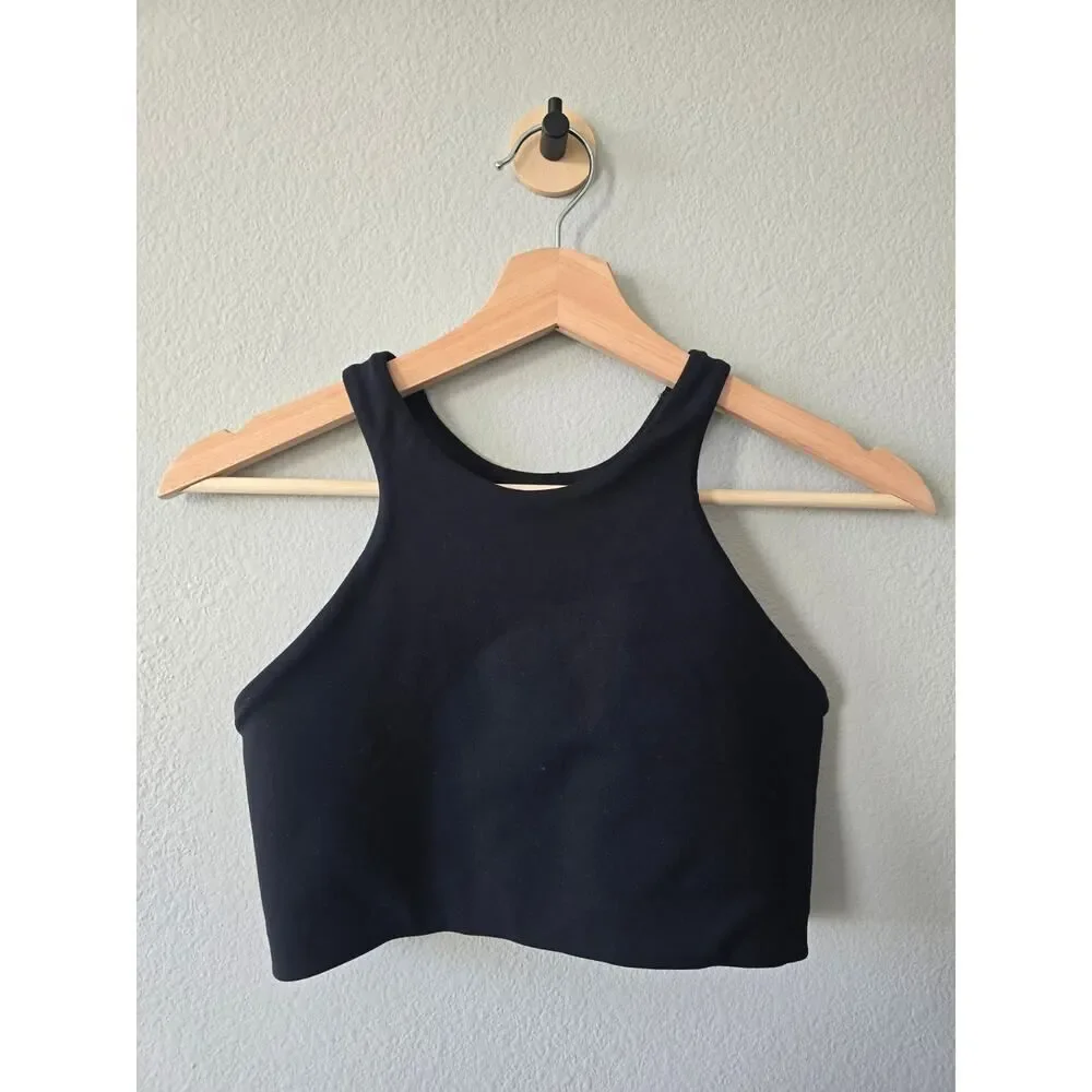 Nike One Dri-FIT Crop Tank Sports Bra Top Black Women’s Size M Gym Athletic